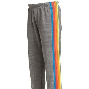 Aviator Nation Grey sweatpants with neon stripes. Size small